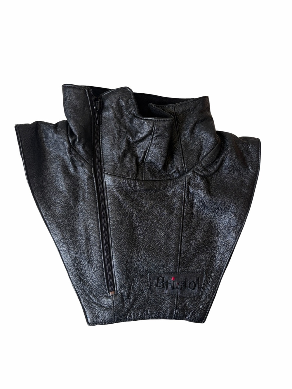 Bristol 3274 Men's Black Leather Neck Protector (Dickey) Motorcycle Gear Medium